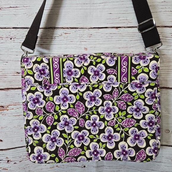 #258 Vera Bradley Computer Crossbody Bag – Retired Plum Petal Pattern – Like New - Picture 9 of 15